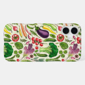 野菜とハーブの庭は白い上で収穫 iPhoneケース (裏面横)