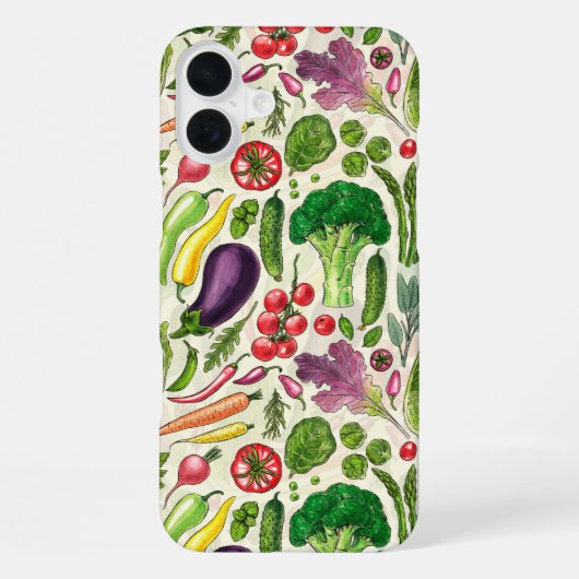 野菜とハーブの庭は白い上で収穫 iPhoneケース (裏面)