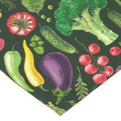 野菜とハーブの庭は黒で収穫 ショートテーブルランナー (コーナー)