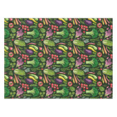 野菜とハーブの庭は黒で収穫 テーブルクロス (正面(横))