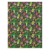 野菜とハーブの庭は黒で収穫 テーブルクロス (正面)