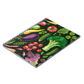 野菜とハーブの庭は黒で収穫 ノートブック (左側)