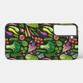 野菜とハーブの庭は黒で収穫 SAMSUNG GALAXYケース (裏面横)