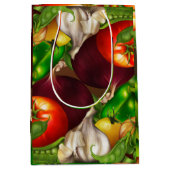 野菜とハーブオーガニック自然野菜の食品 ミディアムペーパーバッグ (正面)