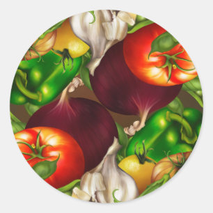 野菜とハーブオーガニック自然野菜の食品 ラウンドシール