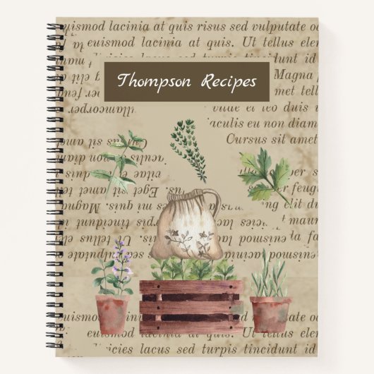 野菜とハーブ素朴な家族エレガントレシピ ノートブック (正面)