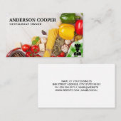 野菜とパスタをテーブルに 名刺 (正面/裏面)