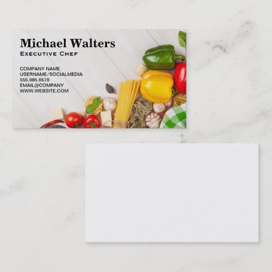 野菜とパスタ 名刺 (正面/裏面)