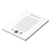 野菜とリンゴのカスタマイズ可能な買い物リスト ノートパッド (回転)