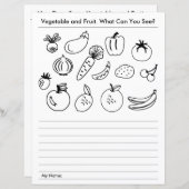 野菜と果物の学校ワークシート (正面/裏面)