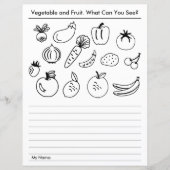 野菜と果物の学校ワークシート (正面)