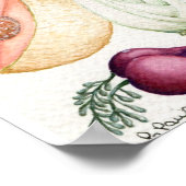 野菜と果物の水色 ポスター (角)