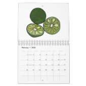 野菜と果物の漫画イラストレーション カレンダー (2月 2026)