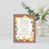 野菜と花の園の子供の誕生日パーティー 招待状 (スタンド正面)