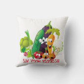 野菜のアメリカ人のMoJoのあなたの枕を食べて下さい クッション (裏面)