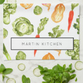 野菜のイラストレーションパーソナライズされた用タオル キッチンタオル (折り畳み)