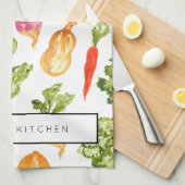 野菜のイラストレーションパーソナライズされた用タオル キッチンタオル (四つ折り)