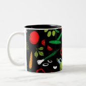 野菜のデザイン2音式コーヒーマグ ツートーンマグカップ (左)