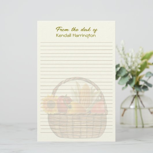 野菜のバスケットが並パーソナライズされたんだ 便箋 (スタンド正面)