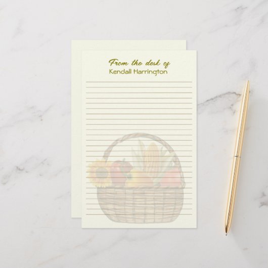 野菜のバスケットが並パーソナライズされたんだ 便箋 (正面/裏面インサイチュ)