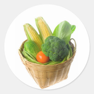 野菜のバスケット ラウンドシール