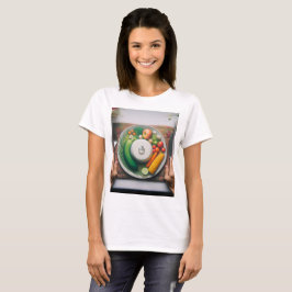 野菜のプレートを持つ食物のプレート Tシャツ