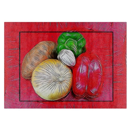 野菜のメドレー カッティングボード (正面)