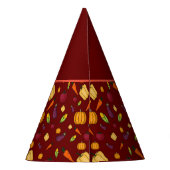 野菜の収穫に感謝する赤いパターン パーティーハット (裏面)