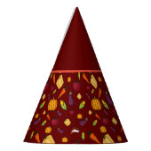 野菜の収穫に感謝する赤いパターン パーティーハット (左)