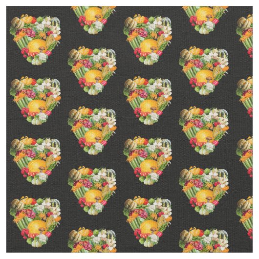 野菜の収穫ハート ファブリック (クローズアップ)