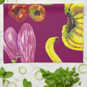 野菜の収穫 キッチンタオル (折り畳み)