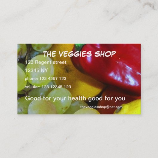 野菜の店の名刺 名刺 (正面)