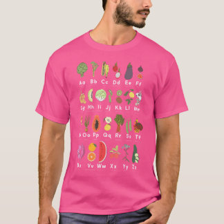 野菜の庭のアルファベット ガーデナー ガーデニング 野菜好き Tシャツ