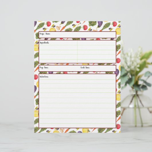 野菜の料理シート (スタンド正面)