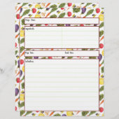 野菜の料理シート (正面/裏面)