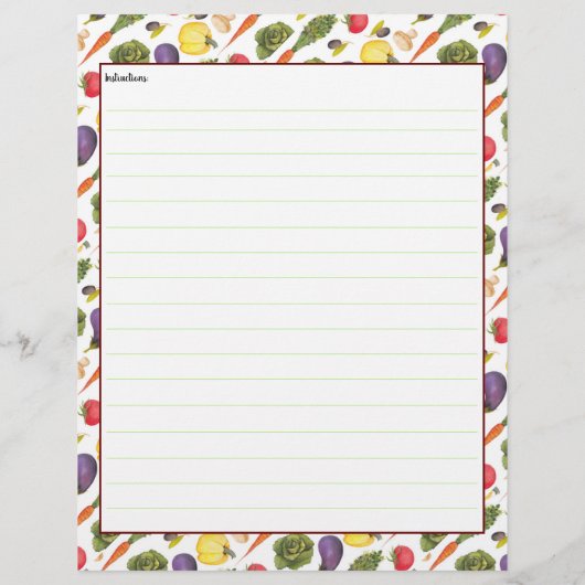 野菜の料理シート (裏面)