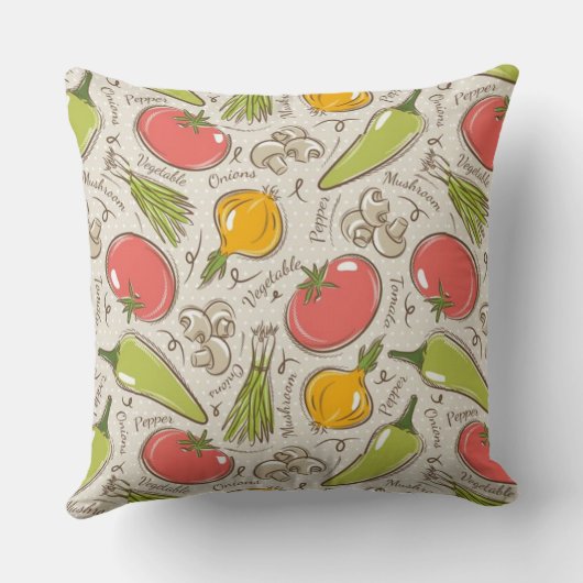 野菜の柄 クッション (裏面)