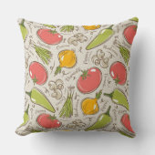 野菜の柄 クッション (正面)