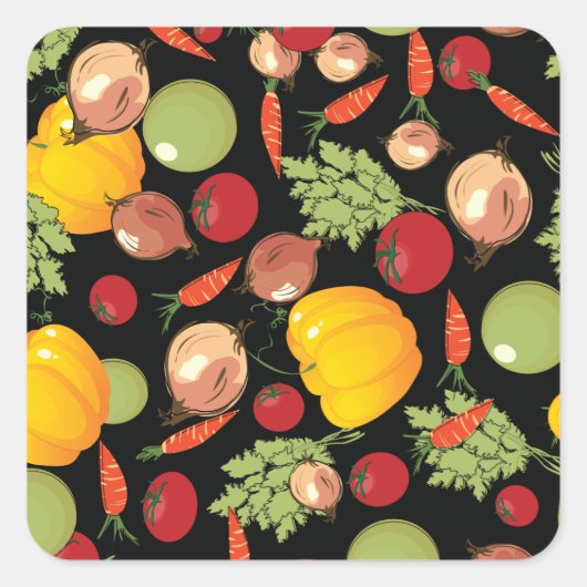 野菜の柄 スクエアシール (正面)