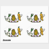 野菜の根 楕円形シール (シート)