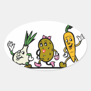 野菜の根 楕円形シール
