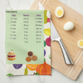 野菜の焼き料理用計量換算表 キッチンタオル (四つ折り)