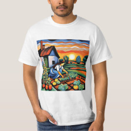 野菜の畑での苦闘 Tシャツ