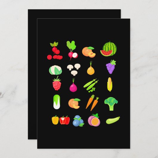 野菜の種類 招待状 (正面/裏面)