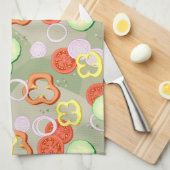 野菜の薄切りの食感 キッチンタオル (四つ折り)