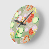 野菜の薄切りの食感 ラウンド壁時計 (傾斜)