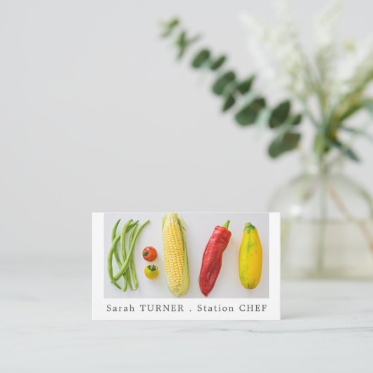 野菜の選択,シェフ,料理 名刺 (スタンド正面)