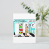 野菜の食人同士がおもしろい風変わりな漫画のギフト ポストカード (スタンド正面)