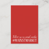 野菜の食料品ショッピンググリーンマーケットシェフ 名刺 (裏面)