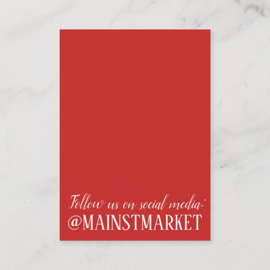 野菜の食料品ショッピンググリーンマーケットシェフ 名刺 (裏面)